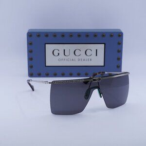 Gucci GG1096S 001 Shield Sunglasses - Silver/Grey
